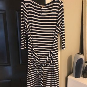 Banana Republic Navy & White Stripe Dress